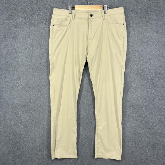 Kenneth Cole New York Pants Mens 36x30 Khaki Stretch 5-Pocket Casual Travel - Picture 1 of 16